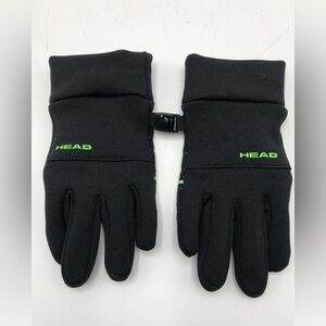 Kids HEAD Touch Screen Black Gloves with Neon Green Accent Medium